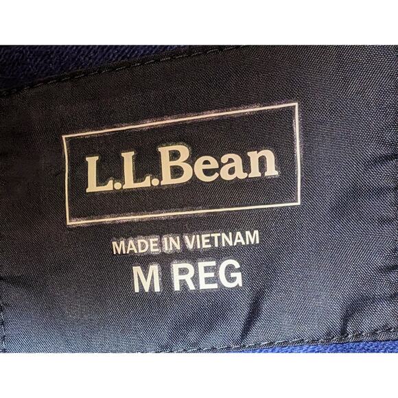 L. L. Bean Midnight Blue Tie Waist Round Collar Cotton Peacoat Sz M - Picture 4 of 5